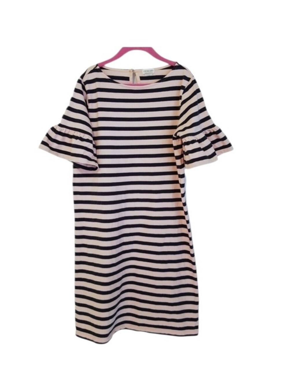 Crewcuts pink navy stripe dress 12